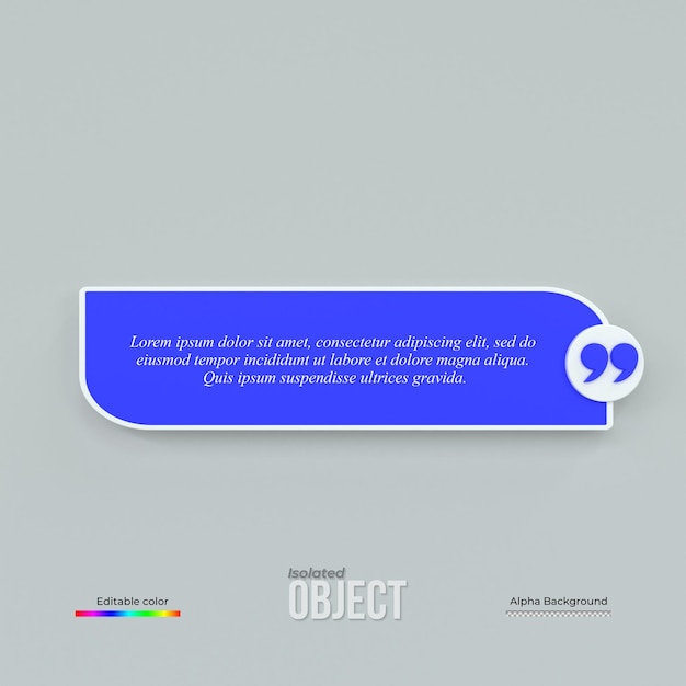 3D-Rendering Zitatrahmen, Felder, leere Vorlagen, realistisch, minimaler Text, Infodesign, Banner-Design