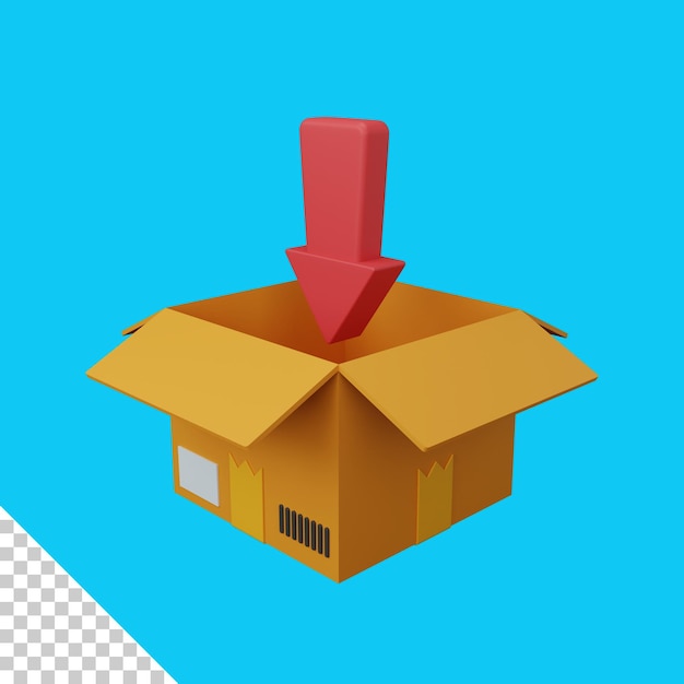 3D-Rendering zum Feld hinzufügen isoliert nützlich für E-Commerce oder Business-Online-Design-Illustration