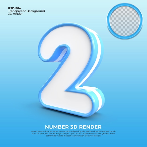 3D renderização camada azul número 2