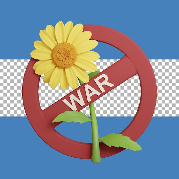 PSD 3d renderização daisy no war psd premium transparente