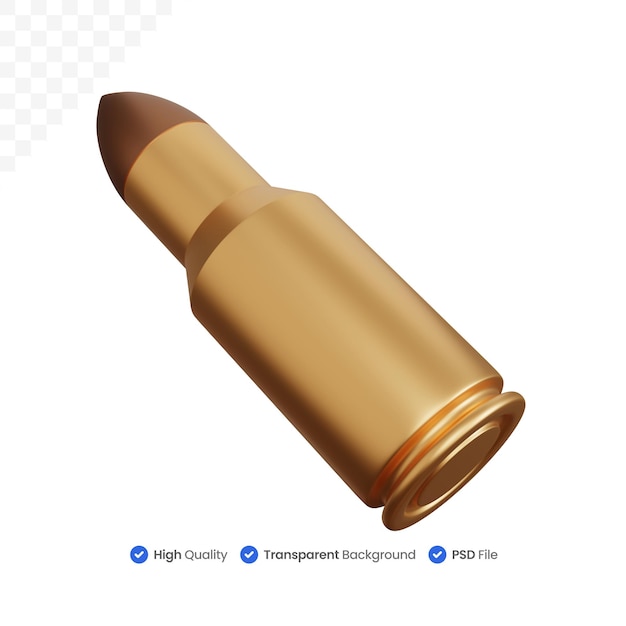 PSD 3d renderização de balas de uma arma isoladas