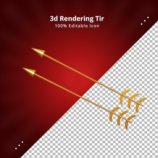 3d renderização de flechas de cupidos