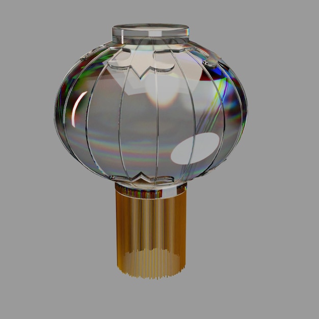 PSD 3d renderização de forma lanterna lâmpada chinesa