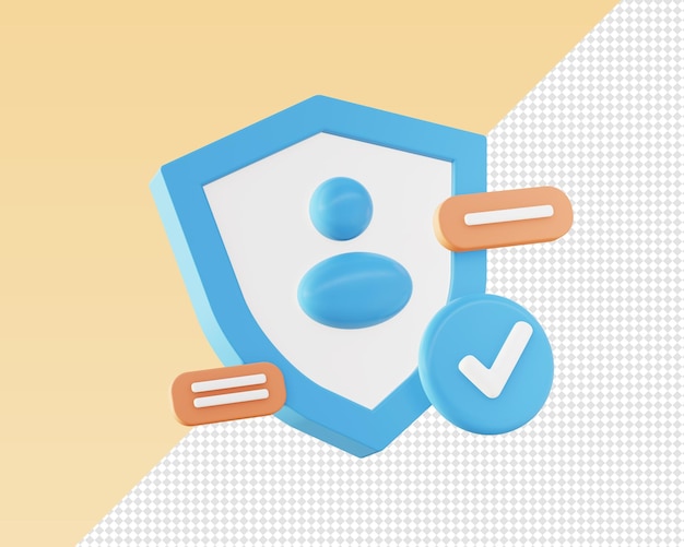 3d renderização de ícones de ilustração de autoproteção para designs de anúncios de mídia social de aplicativos móveis UI UX web