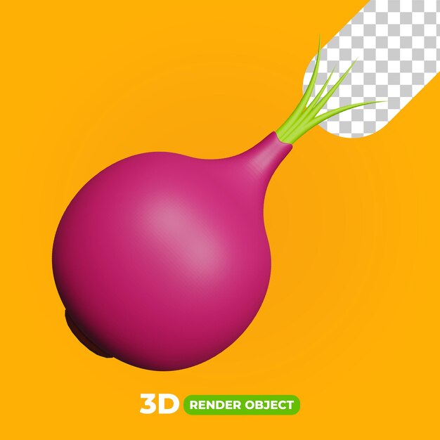 PSD 3d renderização de ilustração de cebola