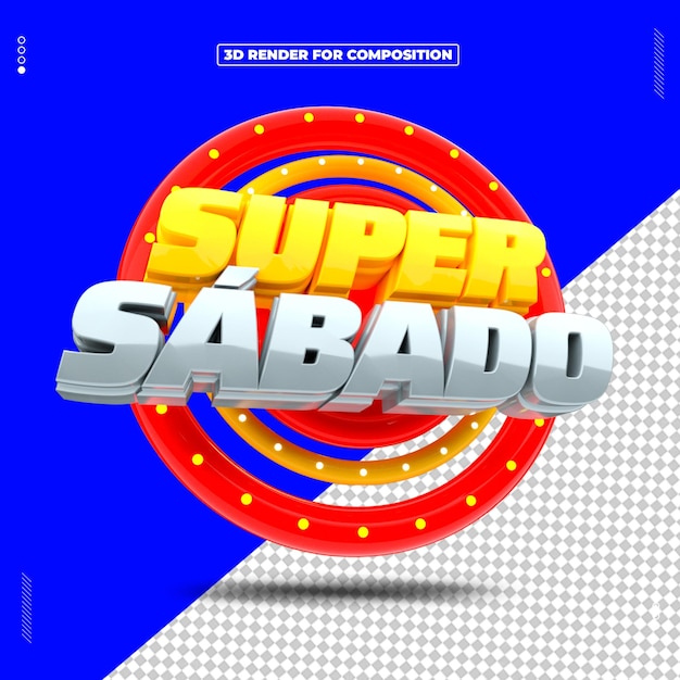 3D renderização de mídia social de supermercado