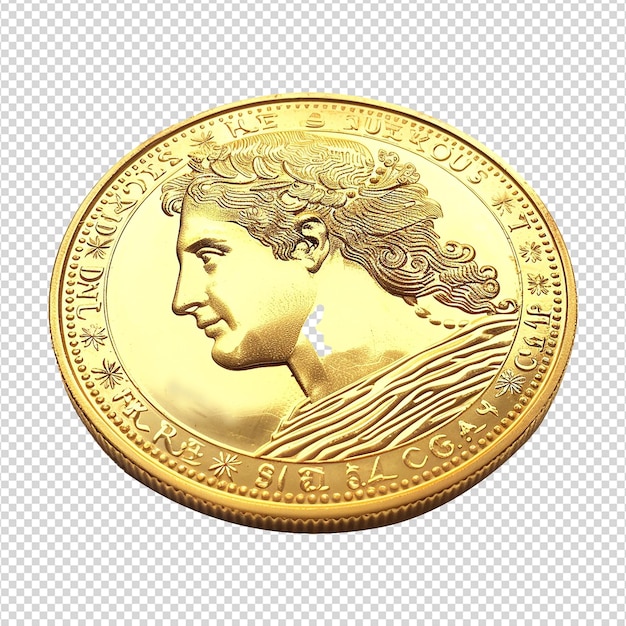 3d renderização de moeda de ouro isolada em fundo transparente png