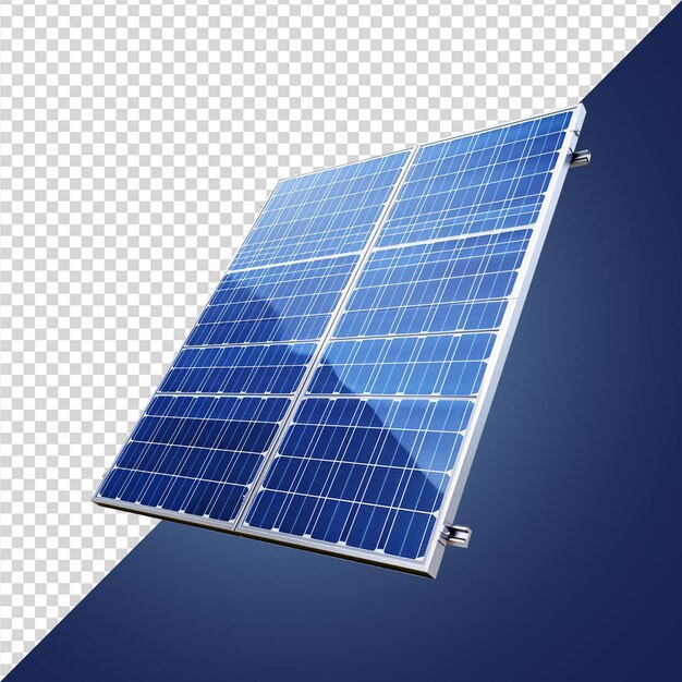 3d renderização de painel de energia solar em fundo transparente