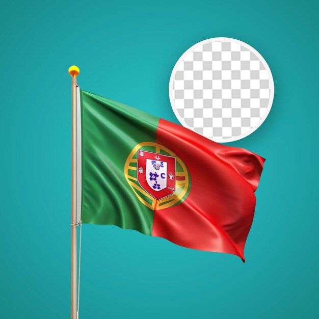 PSD 3d renderização do conceito da bandeira de portugal dia nacional de portugal