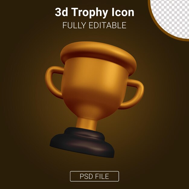 3d renderização do ícone do troféu