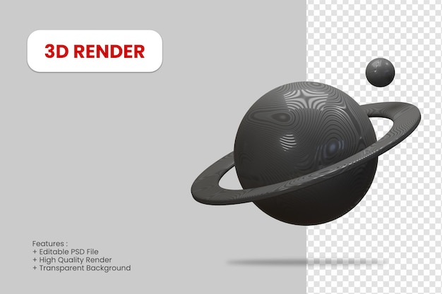 PSD 3d renderização ícone do planeta saturno isolado