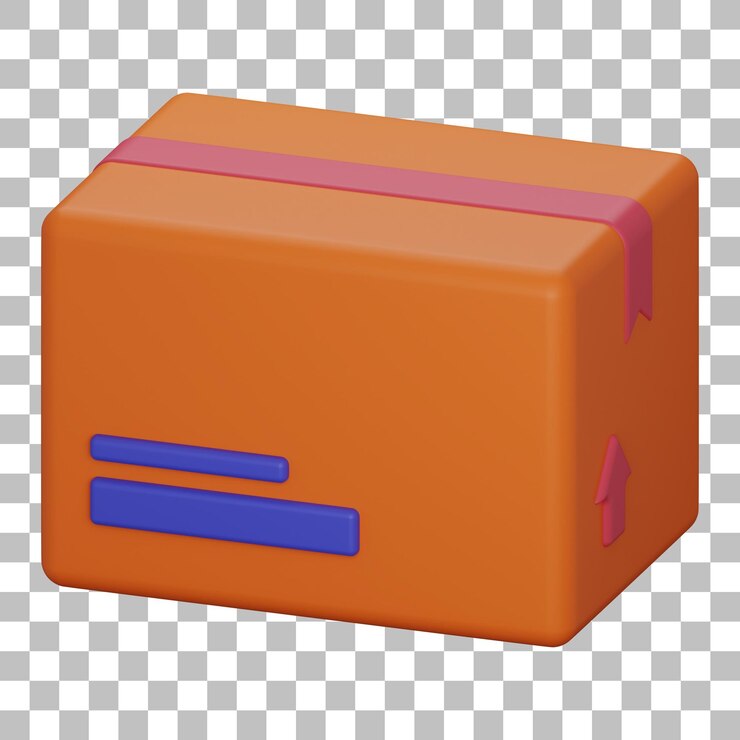 PSD 3d renderização isolada do ícone da caixa de embalagem psd
