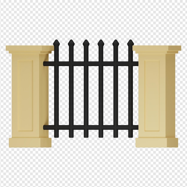 3d renderização isolada do ícone de cerca psd