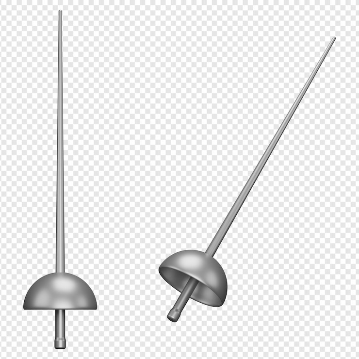 PSD 3d renderização isolada do ícone de espada de esgrima psd