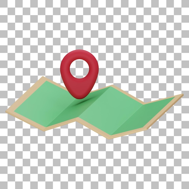 PSD 3d renderização isolada do ícone de mapas psd