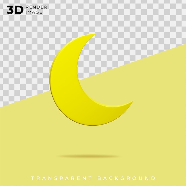 3d renderização lua dourada no ramadã ilustração 04