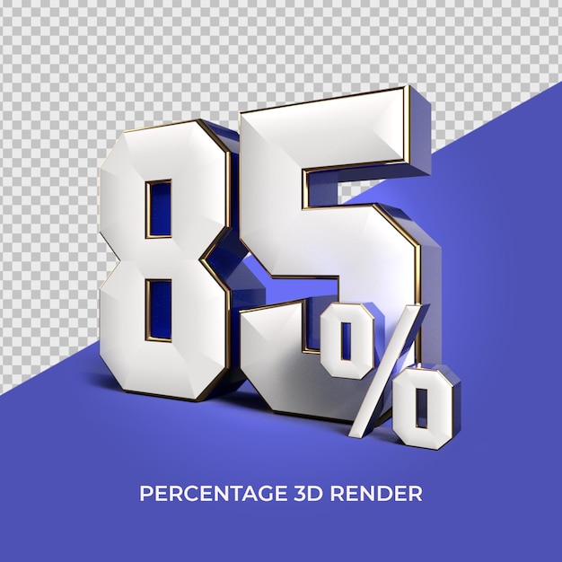 3d renderização número 85 porcentagem