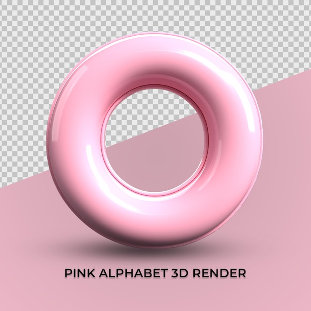 3d renderização o alfabeto rosa plástico fofo