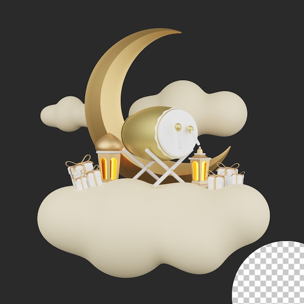 3d renderização ramadan kareem ilustração