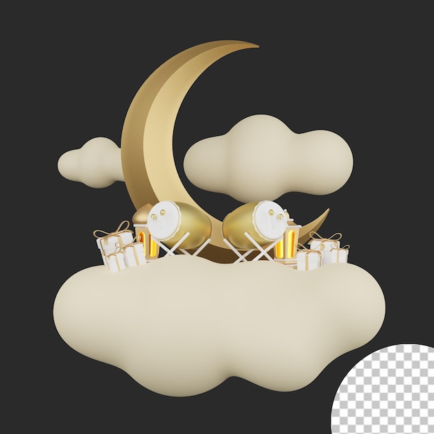 3d renderização ramadan kareem ilustração