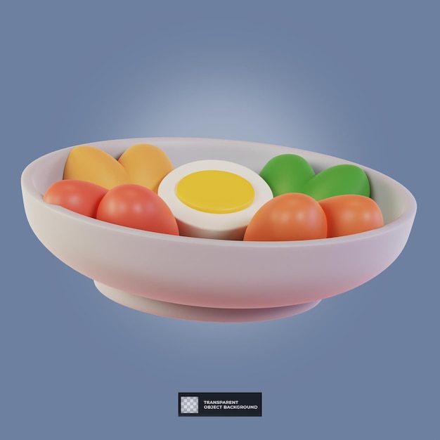 3d renderização tradicional comida coreana bibimbap