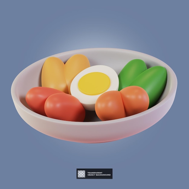 3d renderização tradicional comida coreana bibimbap