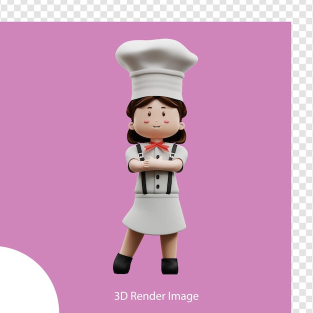 PSD 3d renderizado 3d cocinera