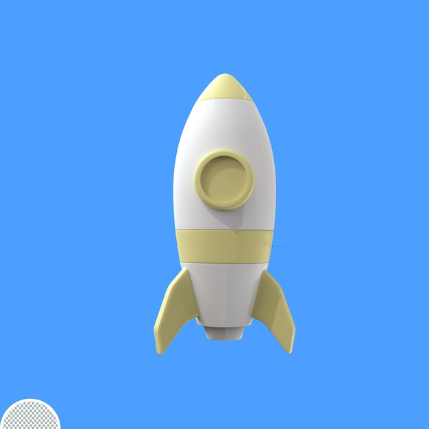 3d renderizado espacio cohete amarillo icono aislado