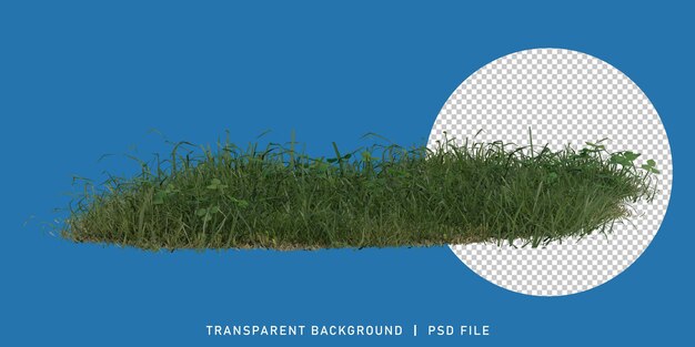 3d renderizado de hierba verde larga realista con fondo transparente