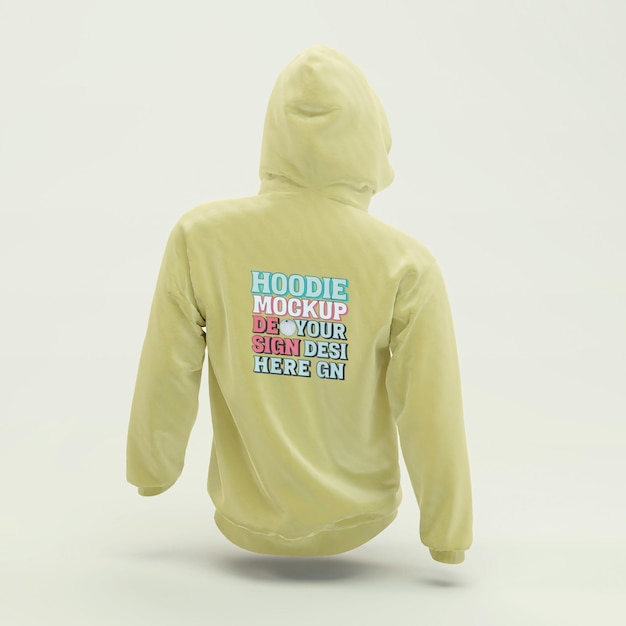 3d renderizado Hoodie Mockup plantilla personalizar con su diseño fácilmente