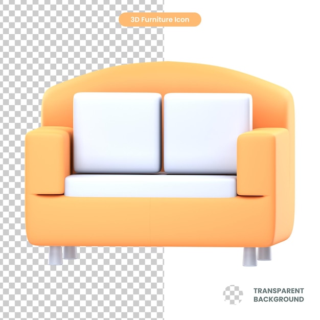 3d renderizado loveseat aislado en el fondo transparente
