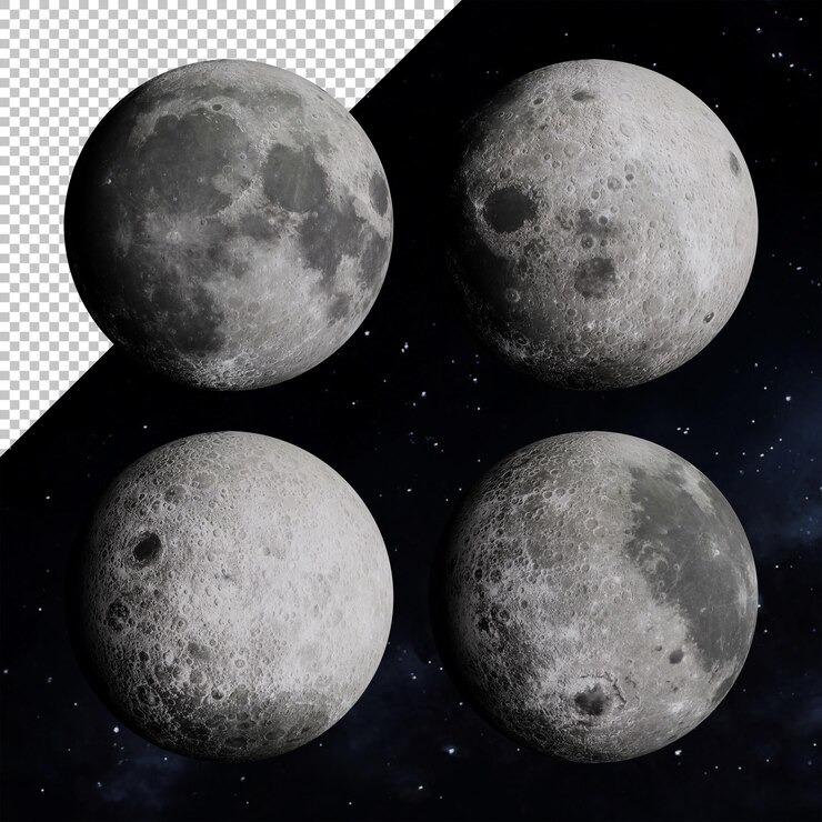 PSD 3d renderizado luna satélite natural sistema solar universo