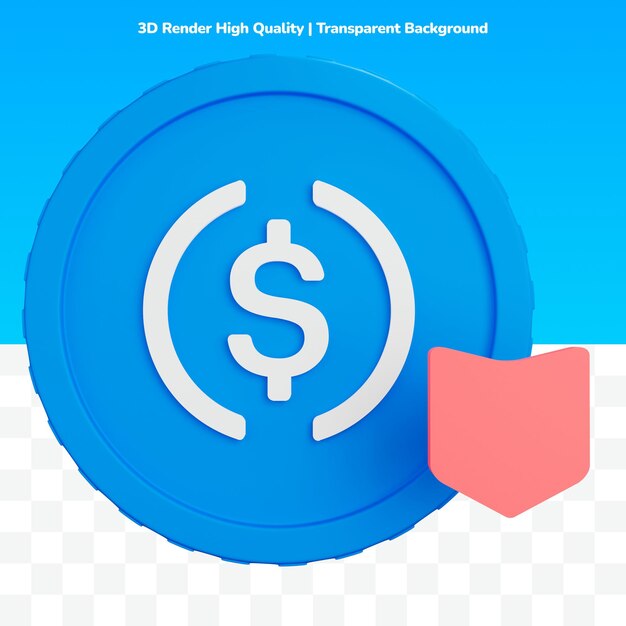 3d renderizado moneda usd gráfico abajo