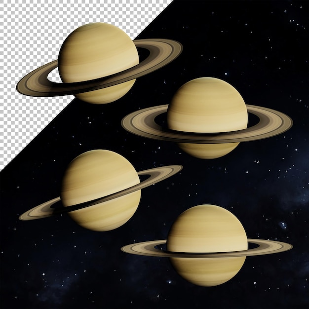 3d renderizado planeta saturno sistema solar universo