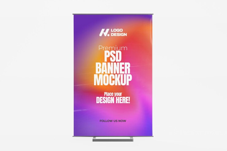 3d renderizado Premium PSD Banner Mockup para la presentación de diseño