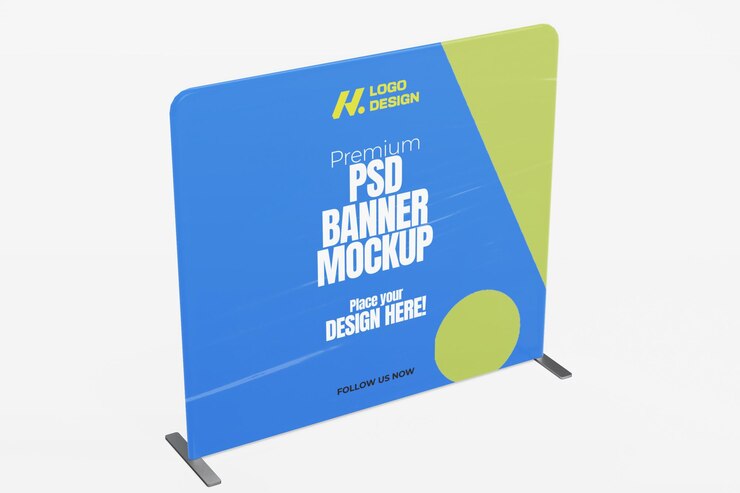 3d renderizado Premium PSD Banner Mockup para publicidad y eventos