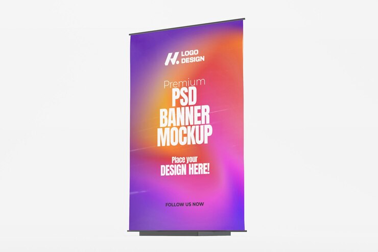 3d renderizado Premium PSD Banner Mockup para publicidad y promoción