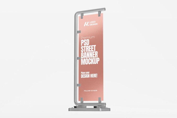 3d renderizado PSD estandarte de la calle Mockup