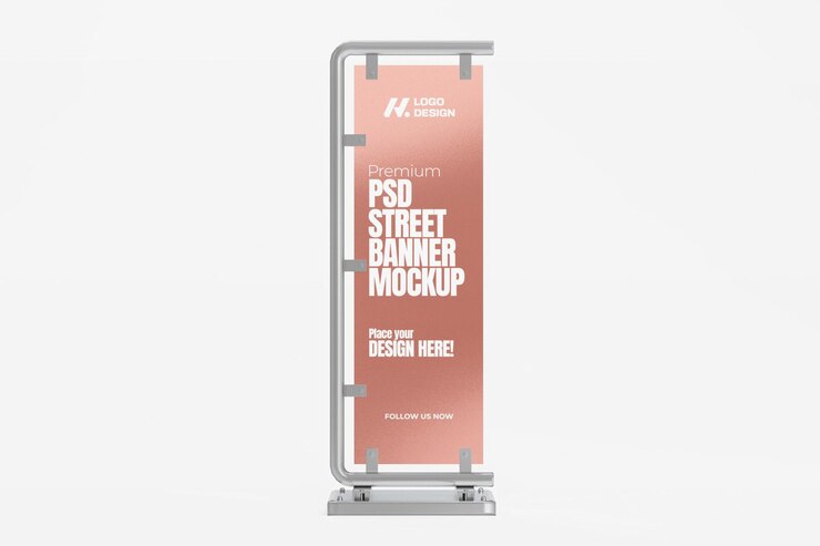 3d renderizado PSD estandarte de la calle Mockup