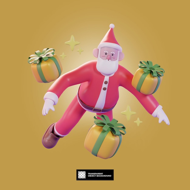 PSD 3d renderizado santa claus