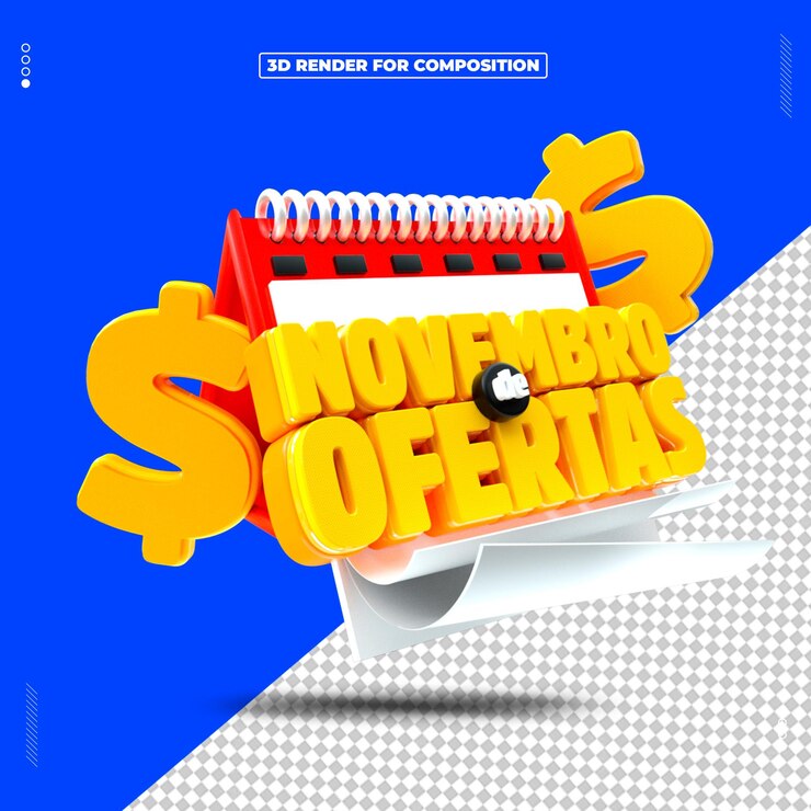 PSD 3d renderizado por el supermercado socialmedia