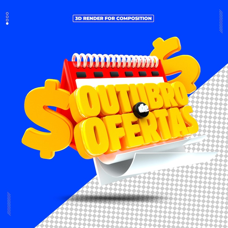 PSD 3d renderizado por el supermercado socialmedia