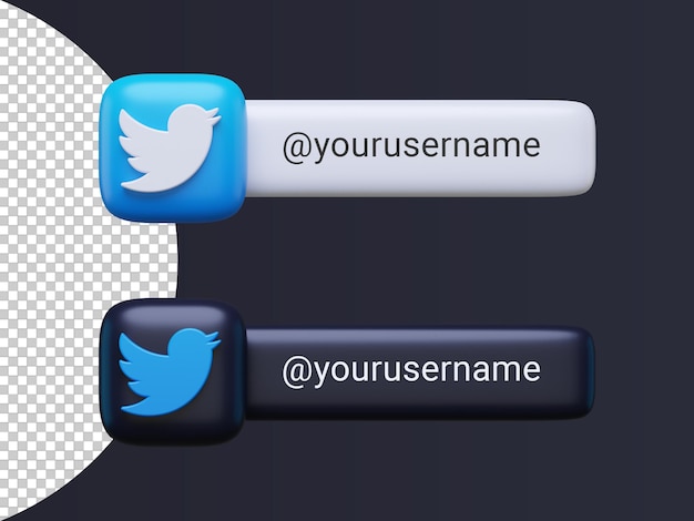 PSD 3d renderizado twitter con barra de motor de búsqueda