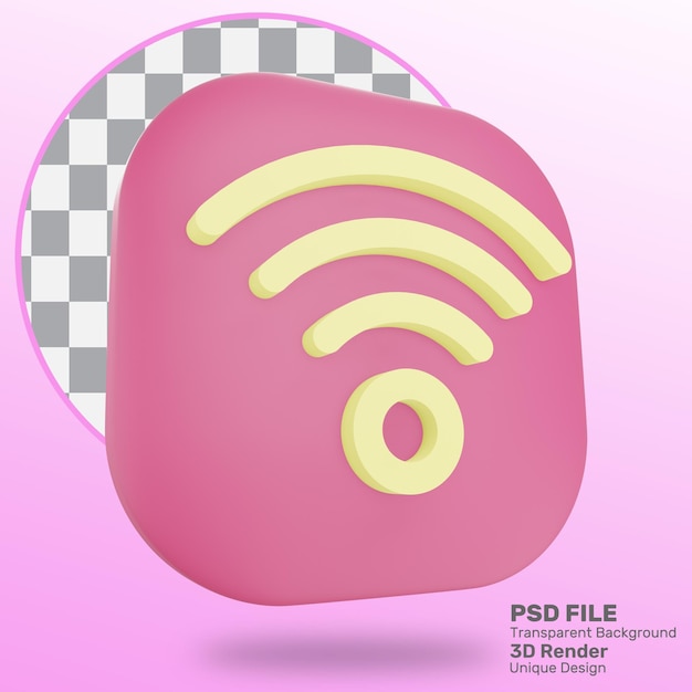 3d renderizado wifi icono premium psd