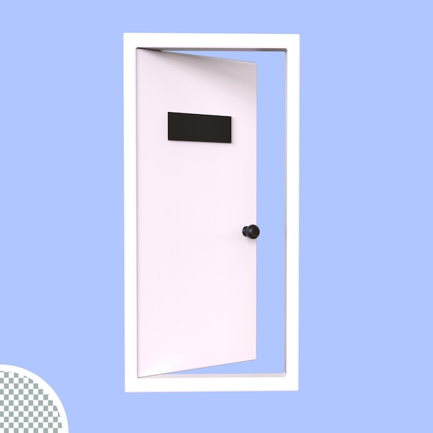 PSD 3d renderizar a entrada da sala da porta com moldura da porta