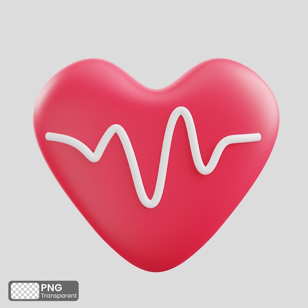 3d renderizar a frequência cardíaca