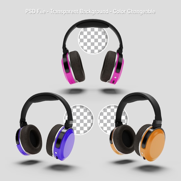 3d renderizar auriculares realistas Color cambiable