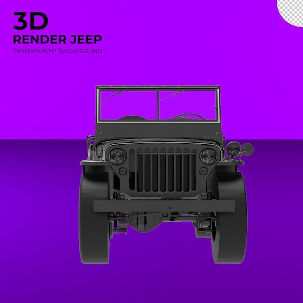 3D renderizar carro Jeep preto em bakcground transparente