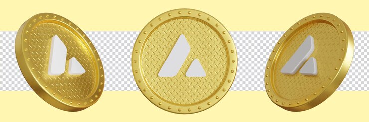 PSD 3d renderizar criptomoneda avax