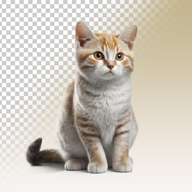 3D Renderizar gato realista transparente